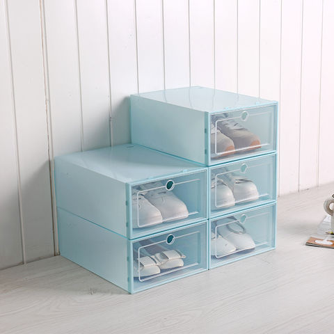 1pc Foldable Shoe Box, Thickened Shoe Box, Transparent Shoe Box, Plastic  Clamshell Drawer Shoe Box, Household Storage Box