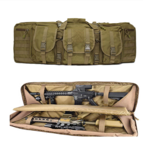 Tactical Padded Rifle Case Bag with Double Harness Airsoft Shooting MOLLE Black 