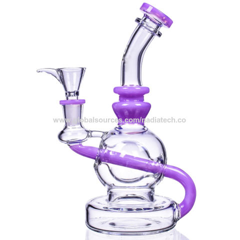 Hookah Fanncy Glass Smoking Dubble Chamber Bubbler, 5 MM, Size: 7