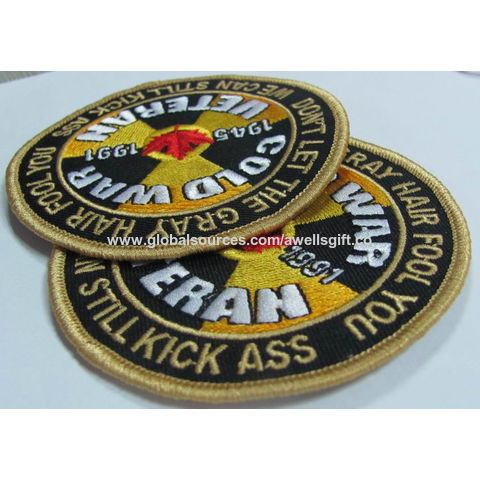 Hook and Loop Backing Custom School Name Logo Woven Patches Labels Maker  for Uniform Cloth - China Patches and Embroidery Badge price