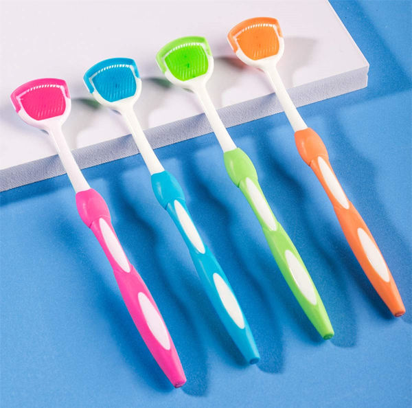 Tongue Scraper for Adults&Kids, Durable Food Grade 2 in 1 Silicone Tongue  Brush and 100% Stainless Steel Tongue Scrapers, Reduce Bad Breath