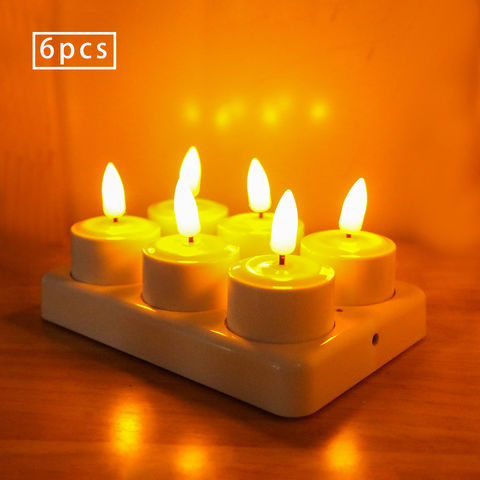 6Pcs Color Changing LED Tea Lights Bulk,Flameless Tealight Candles