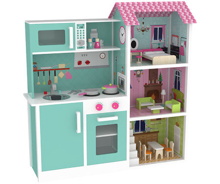Kitchen Furniture for Fashion Doll in FSC® Certified Wood - white, Toys