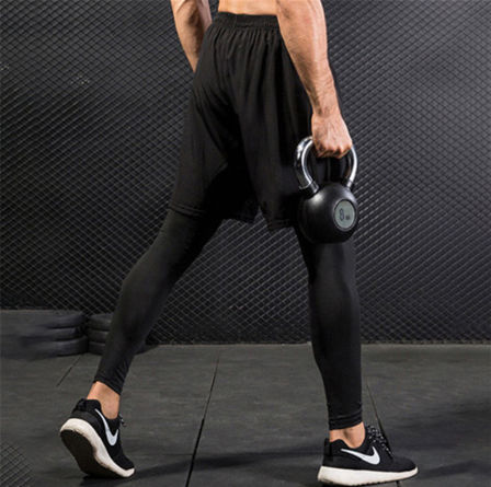 2 in 1 Compression Tights Pants Shorts Men's Running Training Workout Gym Leggings supplier