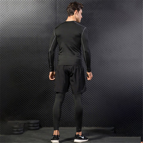 Men Sublimated Thermal Compression Pants Running Gym Stretchable