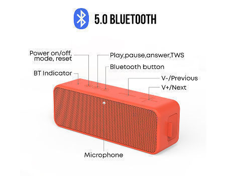 Hot Sale Caixa De Som Porttil Bluetooth Stereo Speakers 10W Subwoofer Waterproof Speaker Supplier