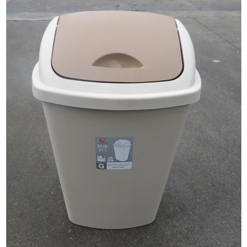 Swing Top Trash Can. 50 L/13 gal. (Black and Grey)