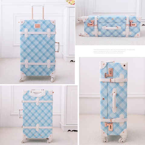 Uniwalker UNIWALKER Vintage Luggage Set 20 inch carry on Women Trolley  Suitcase with 12 inch Handbag