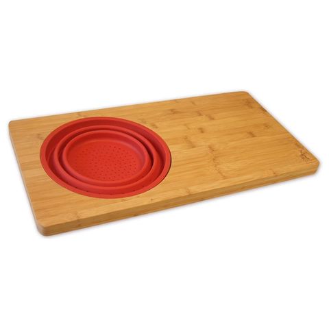 Buy Wholesale China Bamboo Cutting Board With Colander,over The Sink  Cutting Boards With Collapsible Strainer & Bamboo Cutting Board at USD 3.7