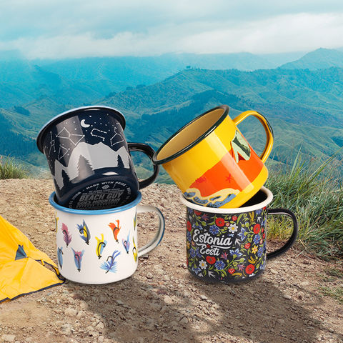 Darware Enamel Camping Coffee Mugs (Set of 4, 16oz, Green); Metal Cups for  Hiking, Travel, Fishing, …See more Darware Enamel Camping Coffee Mugs (Set
