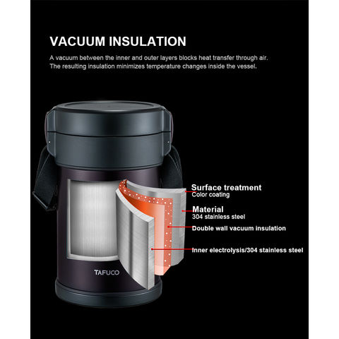 2.0l Tafuco Termos Para Comida Vacuum Thermal Fiambrera Tiffin