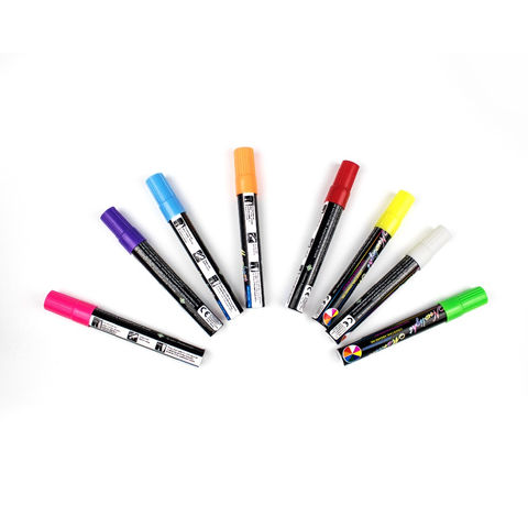 Liquid Chalk Erasable Glass Markers 10-Pack, Vibrant Colors, 6mm Reversible  Tips