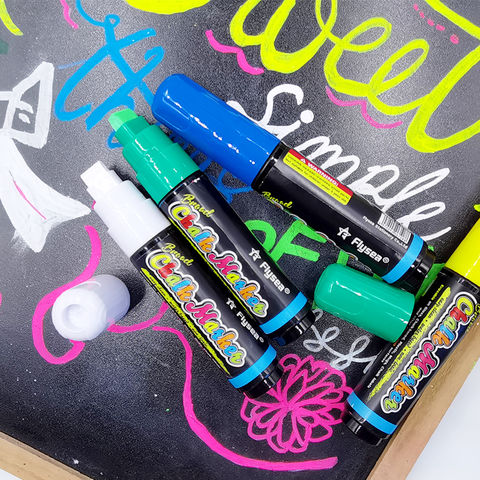 Metallic Liquid Chalk Markers for Chalkboard, 8 Pack 10mm Jumbo Liquid  Chalk Marker Chalkboard Markers,Neon Glass Markers Pen,Window Paint Markers  for