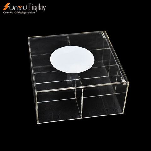 Custom transparent acrylic box with lock dustproof display storage box  plexiglass box net red square custom