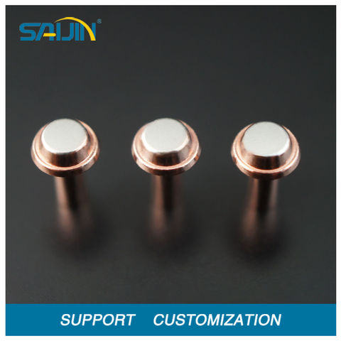 China Silver contact rivets trimetal contact rivets for sockets solid ...