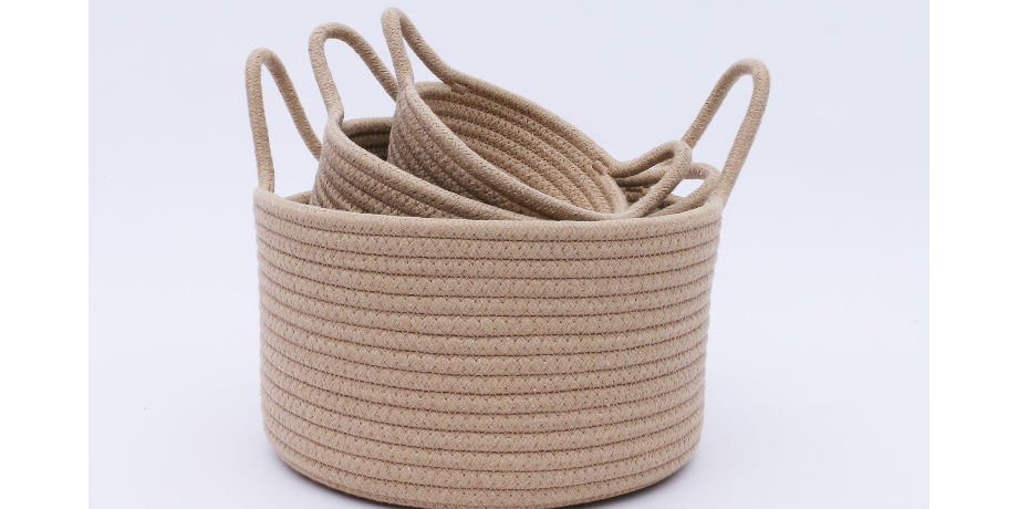 Jute Storage Basket Cosmetics Remote Control Cotton Thread Storage