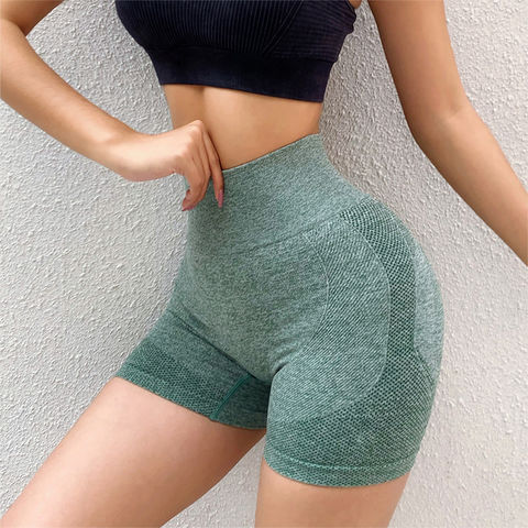 Custom High Waisted Sexy Yoga Booty Shorts Women with Mesh Panels - China Women's  Athletic Shorts and Workout Shorts Women price