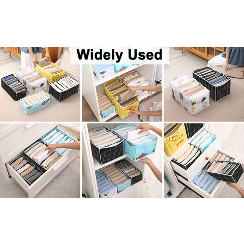 Jeans Compartment Sorting Storage Box Wardrobe With Clothes Drawer Mesh  Divider Washable Foldable - China Wholesale Closet Storage Boxes $1.6 from  Fujian U Know Supply Management Co., Ltd