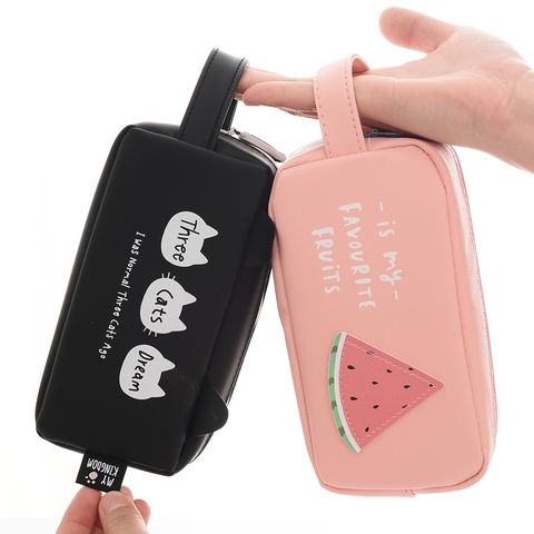 Strawberry Cute Pencil Case For Girls School Storage Bag Cosmetic Pen Box