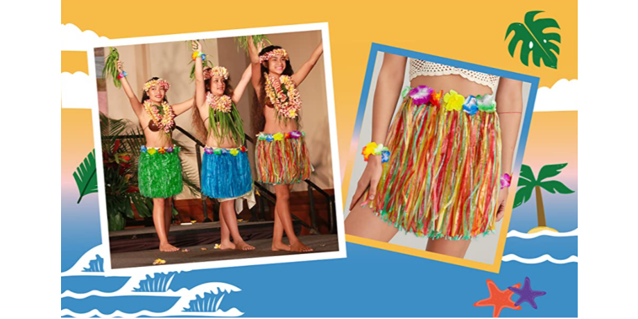 Fashion Grass Skirt Suit Festival Decoration Dance Grass Skirts Photo  Ornament Kids Straw Skirt Suit for Theme Party Performance