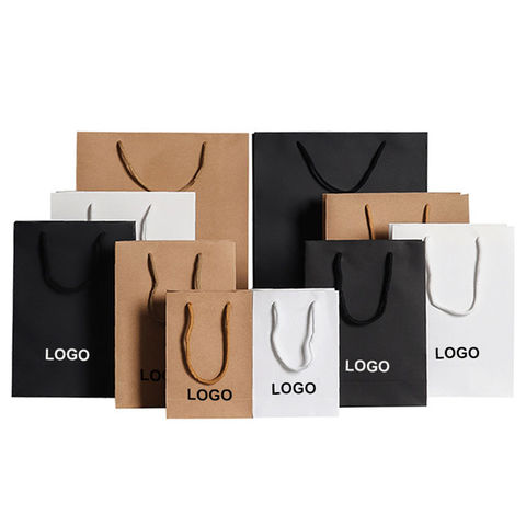 Buy Wholesale China Luxury Black Gift Paper Bag Custom Made Printed Logo  Jewelry Packaging Kraft Shopping Paper Bag & Promotional Gift Bags at USD  0.28