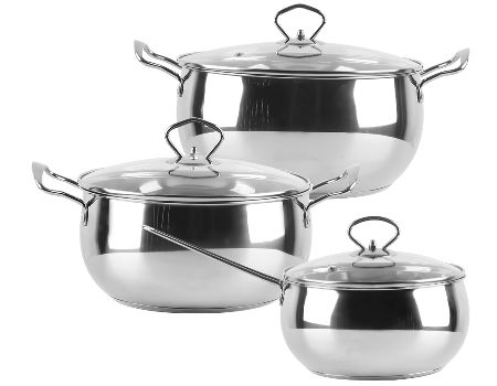 6pc Pot Set, Stainless Steel