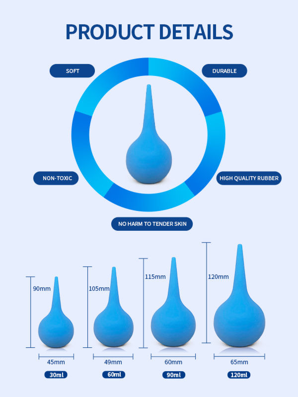 FULI Medical Rubber Soft Rubber Bulb Ear Tool Rubber Wash Ear Syringe