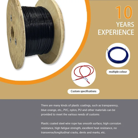 China Nylon PU PVC Coated Galvanized Steel Wire Rope Stainless SS304 ...