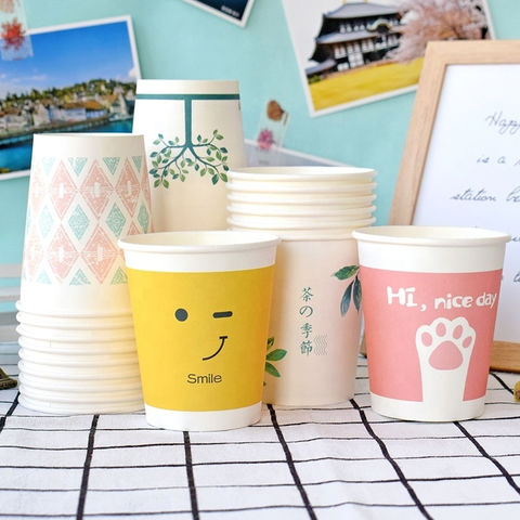 MOQ 1000PCS Custom Disposable Coffee Cup 9oz