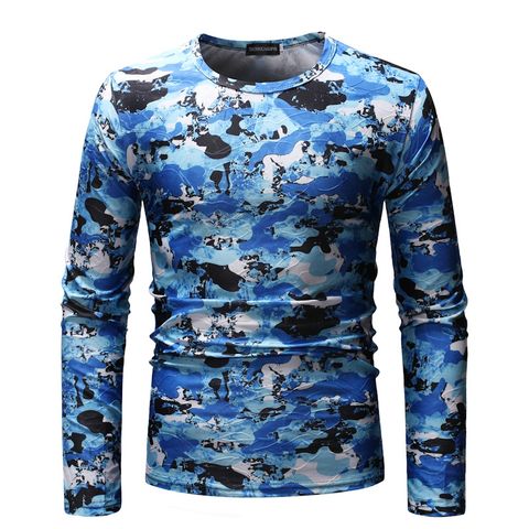 Source Full Sublimation Baseball Jersey Blue Camouflage Custom Plain Blank Baseball  Shirt on m.