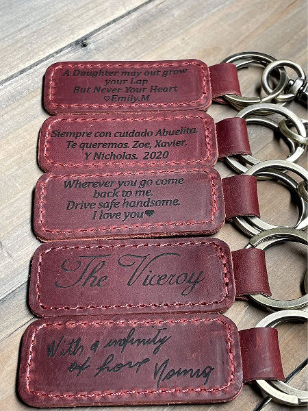 Personalized Key Chain Handmade Custom Leather Keychain Engraved