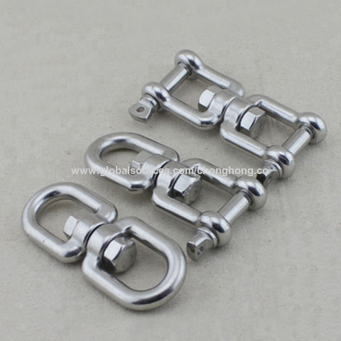 M6 Double Ended Swivel Eye Hook and Safety Carabiner Spring Snap Hook  Swivel Shackle Ring 304 Stainless Steel Connector Set of 3