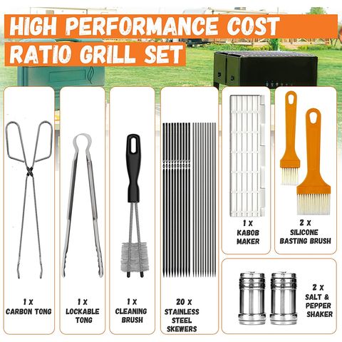 Buy Wholesale China Grilling Accessories Bbq Grill Tools Set, 25pcs  Stainless Steel Grilling Kit For Smoker, Camping, Ki & Bbq Grill Tools Set  at USD 45.99