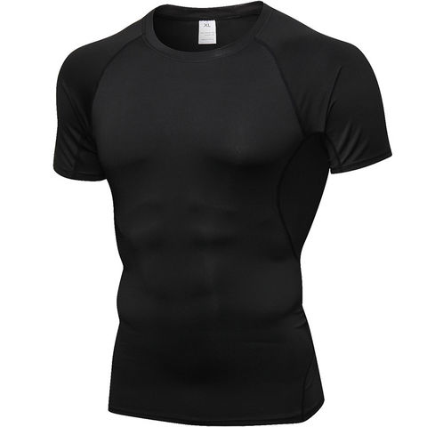 Camiseta de gimnasio de alta elasticidad para hombre, ropa deportiva de  manga corta de secado rápido, ajustada, para culturismo y correr -  AliExpress