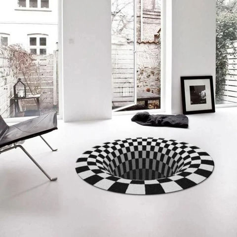 3D Vortex Illusion Carpets Entrance Door Floor Mats Non-slip Rugs Home Decor