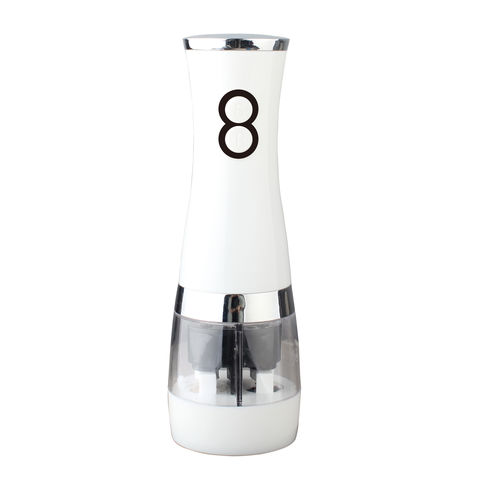 2 in 1 Automatic Pepper Mill Black White USB Rechargeable Electric Salt and Pepper  Grinder Set
