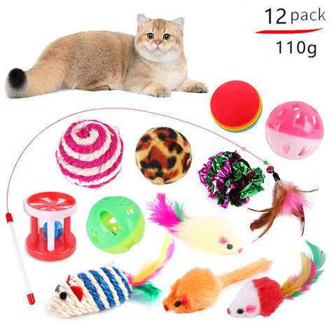 Cat Slow Feeder Ball Cat Tumbler with 2 Retractable Cat Toy, Adjustabl