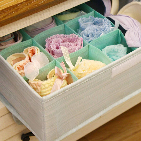 Fabric Storage Box Storage Bins With Handle Drawer Organizer With Lid  Folding Storage Bins Box For Socks, Underwear, Bras, 2 Big Drawers 2 Big  Drawers