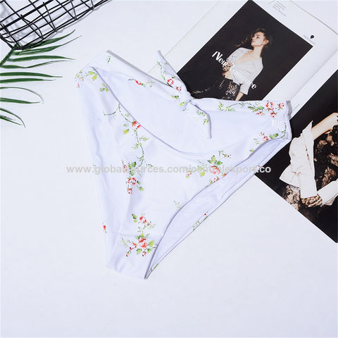 Compre Traje De Baño De Mujer Con Estampado Floral Blanco, Bikini