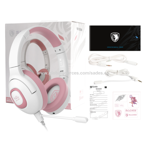 SADES Angel Edition nuevos auriculares de aprendizaje y juegos incorporados en dos modos de audio rosa