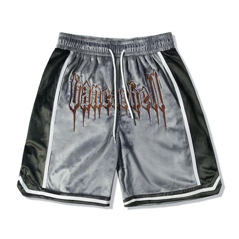 High Streetwear Men's Elastic Waist Shorts Pant Embroidery Logo