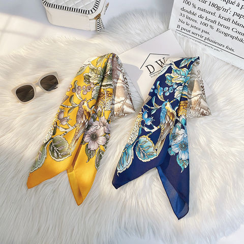 New women's spring and autumn European and American silk scarf printing  twill stitching leopard three-color fashion scarf - AliExpress