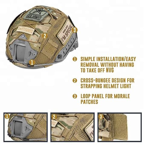 Comprar Cubierta de casco de camuflaje con hebilla ajustable rápida, funda  para casco Airsoft, equipo para exteriores (casco