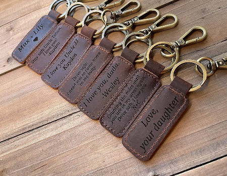 Personalized Key Chain Handmade Custom Leather Keychain Engraved Keychain -  Explore China Wholesale Blank Keychain and Logo Keychain, Name Keychain,  Stamping Keychain