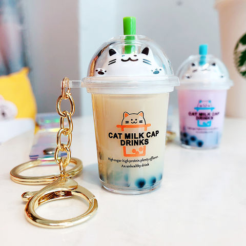 Boba Milk Tea Keychain / Boba Car Accessories/ Bubble Tea Drink