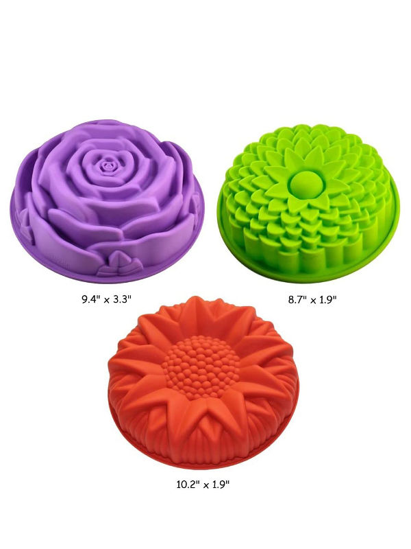 3PCS/Set Cupcake Silicone Mould Single Flower Shape Heat Resistant