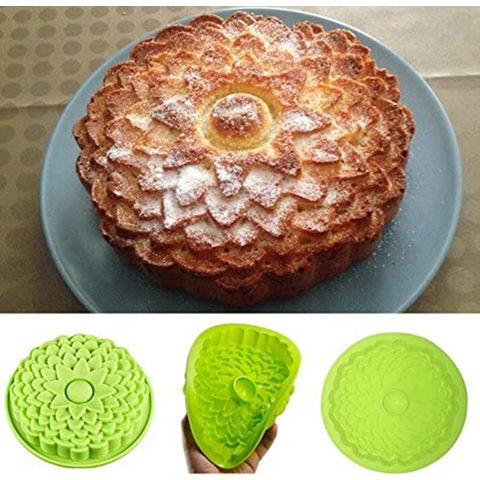Buy Wholesale China 3 Pack Non-stick Flower Shape Silicone Cake Bread Pie  Flan Tart Molds Large Round Sunflower & Silicone Mold at USD 0.82