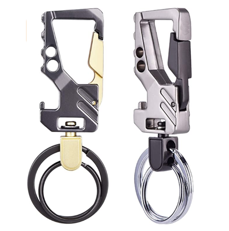 Car Keychain Key Holder Business Bottle Opener Two Ring Gift Smart Heavy Duty 