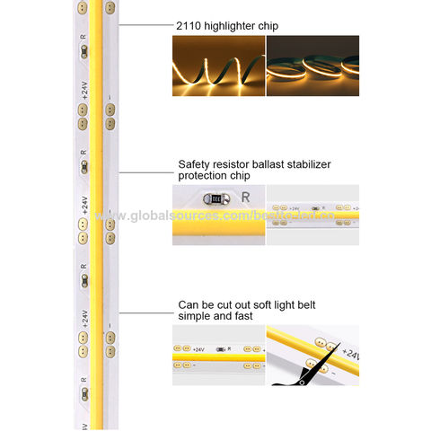 Buy Wholesale China High Quality 9w/m White 8mm 480 Leds/m 12/ 24 V Cob Led  Flexible Strip Linear Light & Cob Led Strip Light at USD 1.69