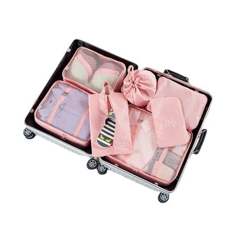 New 8Pcs/set Pink Travel Storage bags For Traveling Accessories Travel  Organizer Cosmetic Luggage Large Suitcase Travel Set Kit